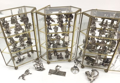 Lot 93 - Collection of Cries of London silver place card holders in the form of 19th century trades people (maker Thomas Charles Jarvis) together with other similar figures, animals etc