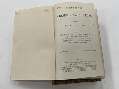 Lot 1708 - Eight original Comic Operas by W S Gilbert, first and second series, published Chapell and Co., original cloth bindings. (2)