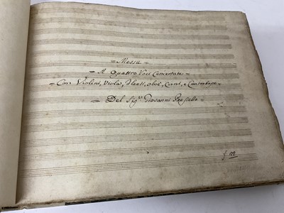 Lot 1737 - Composer Giovanni Paisiello (1740-1816) an early hand written music manuscript F122