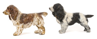 Lot 816 - Two cold painted bronze spaniels