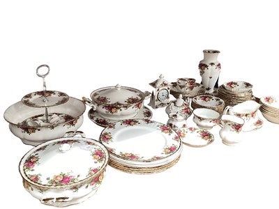 Lot 1161 - Royal Albert Old Country Roses dinnerware and matching items including a telephone and a clock (qty)