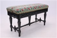 Lot 1658 - Unusual Victorian ebonised patent duet piano...