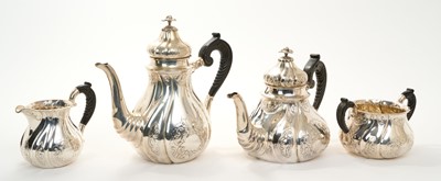 Lot 257 - 1920s Danish silver four piece tea set