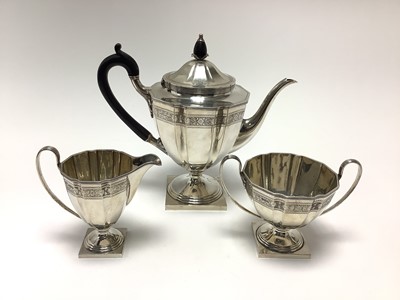 Lot 273 - 1920s three piece silver teaset