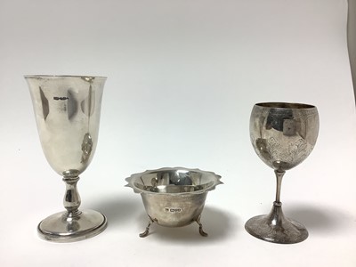 Lot 264 - Silver vase, silver goblet and sugar bowl (3)