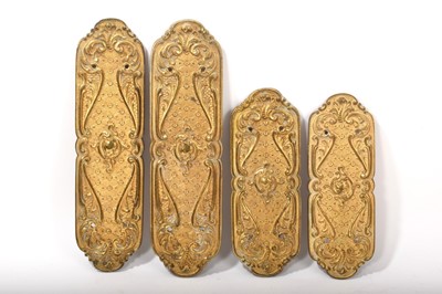 Lot 839 - Four 19th century ormolu door finger plates