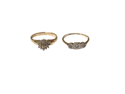 Lot 143 - Two 18ct gold diamond set rings