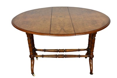 Lot 1270 - Victorian inlaid figured walnut Sutherland table