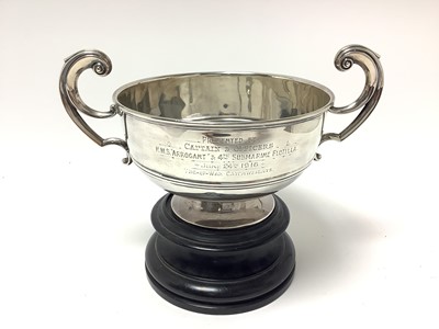 Lot 254 - Of Submarine interest: Early 20th century silver trophy cup on stand