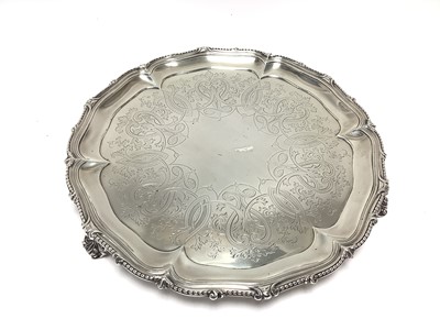 Lot 256 - Large Victorian silver salver