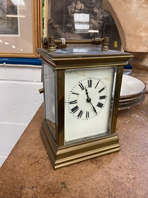 Lot 674 - Brass carriage clock