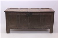 Lot 1674 - Rare late 17th century carved oak dated coffer...