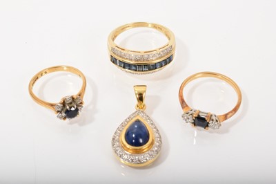 Lot 556 - Group of sapphire and diamond jewellery