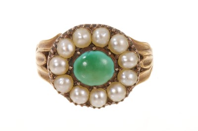 Lot 549 - Regency turquoise and seed pearl cluster ring