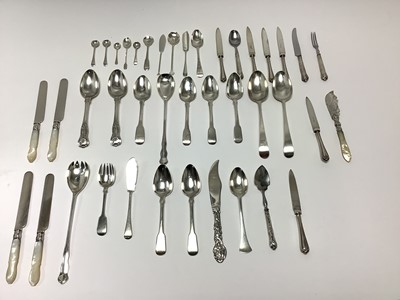 Lot 303 - Various silver and silver handled cutlery