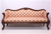 Lot 1683 - Mid-Victorian mahogany sofa with undulating...