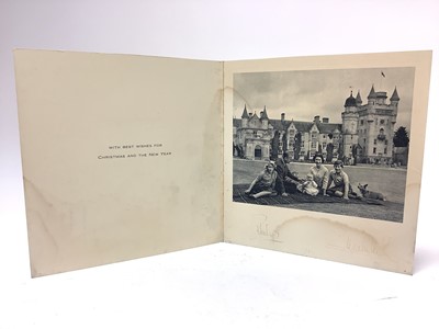 Lot 5 - H.M. Queen Elizabeth II and H.R.H. The Duke of Edinburgh, signed 1960 Christmas card with gilt embossed Royal cyphers to cover, black and white photograph to the interior of the Royal Family at...