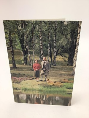 Lot 7 - H.M. Queen Elizabeth II and H.R.H. The Duke of Edinburgh, signed 1984 Christmas card with gilt embossed Royal cyphers to the interior cover, colour photograph to the cover of the Royal couple in...