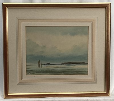 Lot 113 - Abraham Hulk, pair of watercolours, coastal views, signed in glazed gilt frames