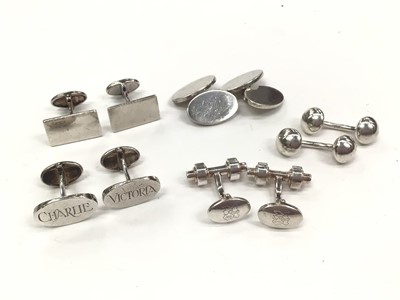 Lot 190 - Five pairs of silver Links of London cufflinks