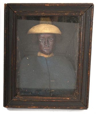 Lot 795 - Interesting wax portrait in frame