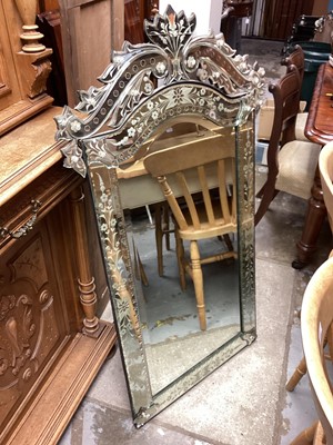 Lot 1293 - Mirrored glass dressing table and matching mirror
