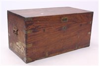 Lot 1690 - 19th century teak and brass bound Silverer box,...