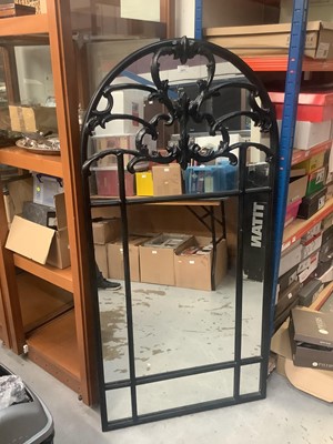 Lot 1471 - Black painted arched wall mirror