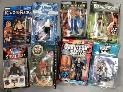 Lot 1972 - Two boxes of WWF wrestling figures in boxes, including Jakks