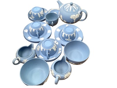 Lot 1255 - Collection of Wedgwood jasperware including teaware, vases, trinket boxes etc