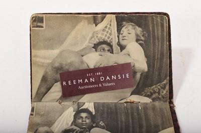 Lot 774 - A rare 1920s pocket-sized book of explicit pornography, 24 images in total