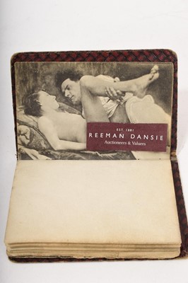 Lot 774 - A rare 1920s pocket-sized book of explicit pornography, 24 images in total
