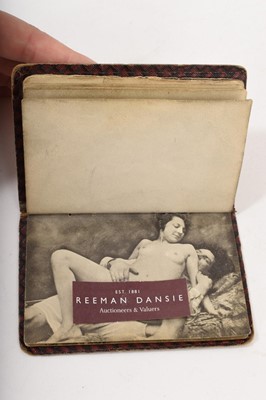 Lot 774 - A rare 1920s pocket-sized book of explicit pornography, 24 images in total