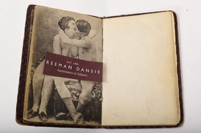 Lot 774 - A rare 1920s pocket-sized book of explicit pornography, 24 images in total
