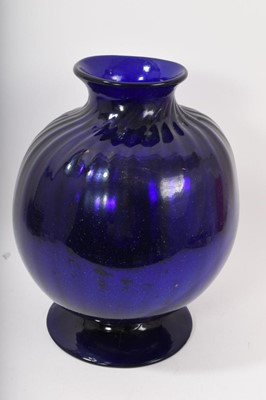 Lot 57 - Blue glass free blown apothecary jar