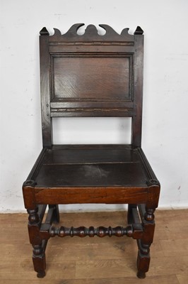 Lot 1247 - 17th century panelled side chair