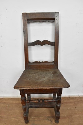 Lot 1259 - Two 17th / 18th century oak child's chairs