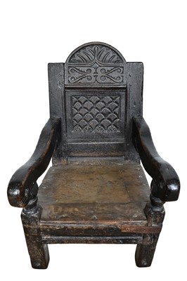 Lot 1240 - 17th century and later child's wainscot chair