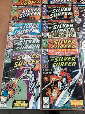 Lot 1748 - Marvel Comics Fantasy Masterpieces starring the Silver Surfer (1979 - 1980). Issues 1 - 14, missing 4 and 12. Together with two issues of Silver Surfer #1 (1982). Also later issues of Silver Sur...