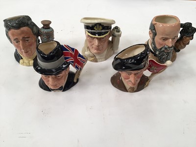 Lot 1264 - Collection of 20 Royal Doulton character jugs including Charles Dickens, W.G. Grace, The Golfer and The Hampshire Cricketer, some limited edition