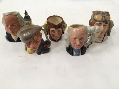 Lot 1264 - Collection of 20 Royal Doulton character jugs including Charles Dickens, W.G. Grace, The Golfer and The Hampshire Cricketer, some limited edition