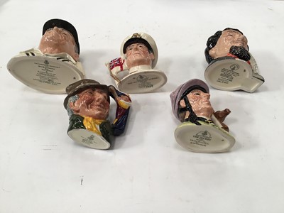 Lot 1264 - Collection of 20 Royal Doulton character jugs including Charles Dickens, W.G. Grace, The Golfer and The Hampshire Cricketer, some limited edition