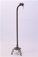 Lot 1700 - Antique Chinese brass standard lamp with...