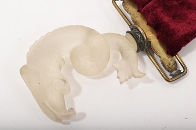 Lot 841 - Antique French classical dolphin frosted glass bell pull