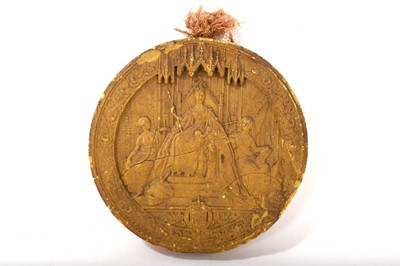 Lot 828 - The Great Seal of Queen Victoria - a substantial 19th century yellow wax impression