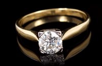 Lot 670 - Diamond single stone ring with an old cut...