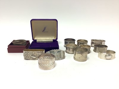 Lot 369 - Collection silver and plated napkin rings