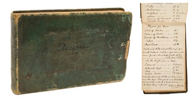 Lot 777 - Interesting early 19th century leather bound Yeoman Muster Roll and recipe book