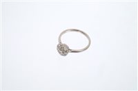 Lot 672 - Diamond cluster ring, the flower-head cluster...