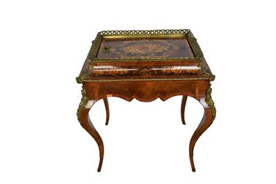 Lot 1267 - Antique continental walnut and marquetry jardinière stand, with gilt metal mounts